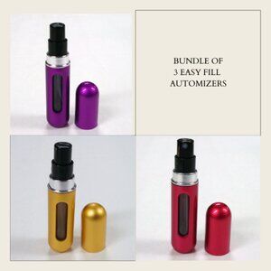 Lot of 3 - Mini Parfum Refillable Atomizer Travel Spray